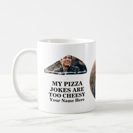 Pizza slice vormde foto grappige vaders dag koffiemok (Links)