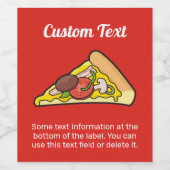 Pizza Slice Wijn Etiket (Enkel label)
