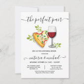 Pizza Slice & Wine het perfecte paarse vrijgezelle Kaart (Voorkant)