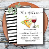 Pizza Slice & Wine het perfecte paarse vrijgezelle Kaart