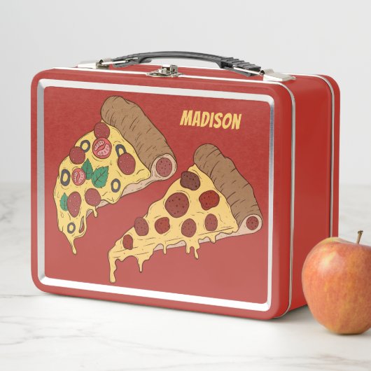 Pizza Slices aangepaste naam lunchbox (In situ)