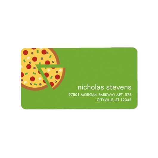Pizza Slices Adresetiketten Etiket (Voorkant)