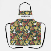 Pizza Slices, Chef Baker Restaurant Custom Text Schort (Voorkant)