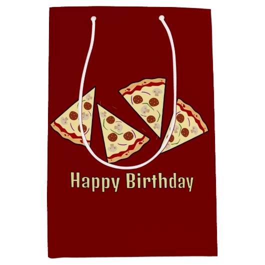 Pizza Slices Design Gift Bag Medium Cadeauzakje (Voorkant)