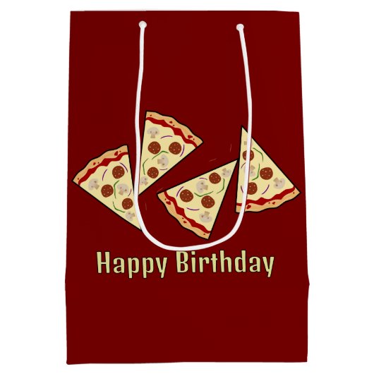 Pizza Slices Design Gift Bag Medium Cadeauzakje (Achterkant)