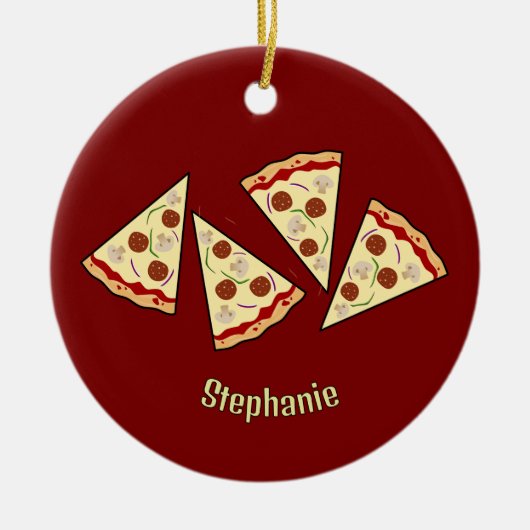 Pizza Slices Design Keramisch Ornament (Voorkant)