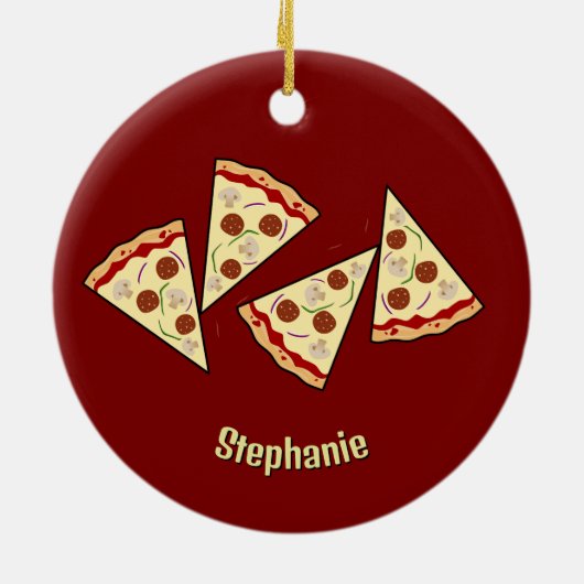 Pizza Slices Design Keramisch Ornament (Achterkant)