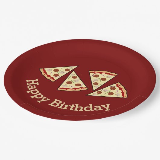 Pizza Slices Design Paper Party Bord (Gekanteld)