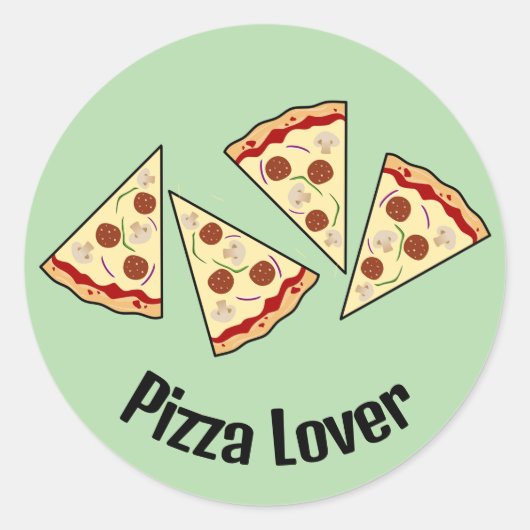Pizza Slices Design Ronde Sticker (Voorkant)