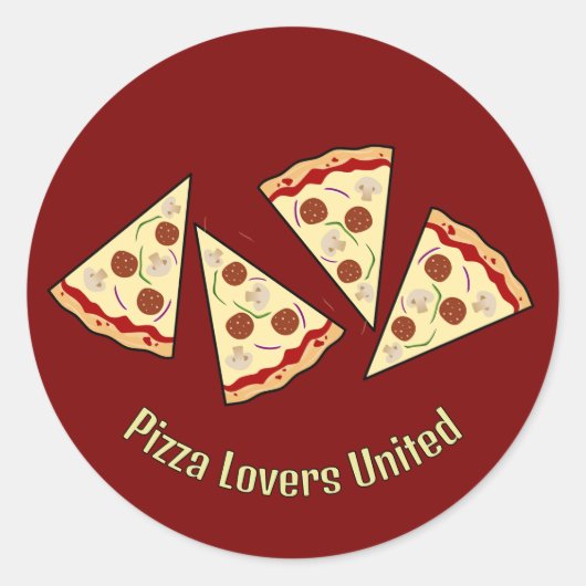Pizza Slices Design Ronde Sticker (Voorkant)