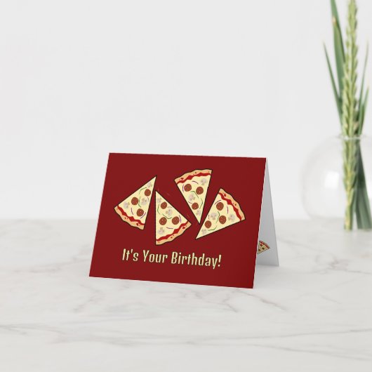 Pizza Slices Design Wenskaart Feestdagen Kaart (Voorkant)