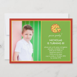 Pizza Slices Foto Birthday Invitation Kaart