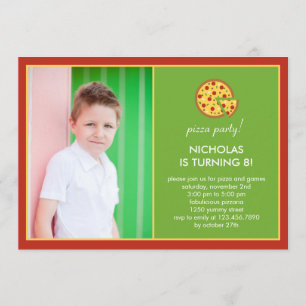 Pizza Slices Foto Birthday Invitation Kaart