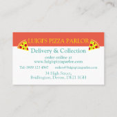 Pizza Slices Graphic Pizza Parlor Professional Visitekaartje (Achterkant)
