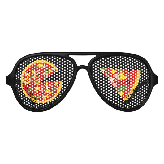 Pizza Slices Grappig Aviator Zonnebril (Voorkant)