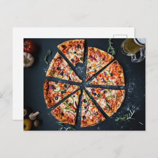 Pizza Slices Italiaans Briefkaart (Voorkant / Achterkant)