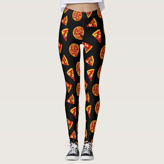 Pizza Slices Leuke Cartoon Leggings (Voorkant)