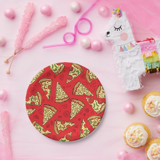Pizza Slices Pattern Papieren Bordje (Feest)