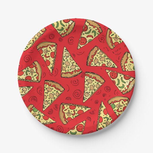 Pizza Slices Pattern Papieren Bordje (Voorkant)
