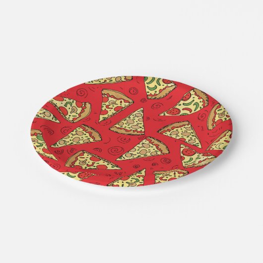 Pizza Slices Pattern Papieren Bordje (Gekanteld)