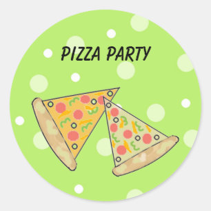 Pizza Slices Pizza Party Ronde Sticker