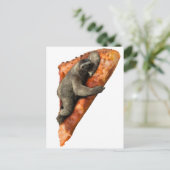Pizza Sloth Briefkaart (Staand voorkant)