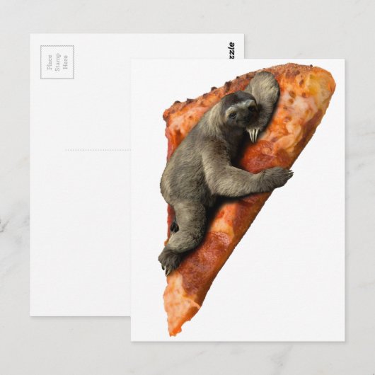 Pizza Sloth Briefkaart (Voorkant / Achterkant)