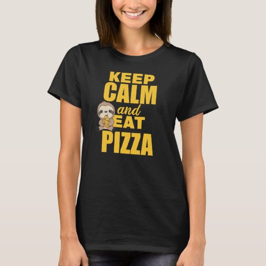 Pizza Sloth Pizza Lovers Funny Gezegde T-shirt (Voorkant)