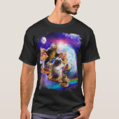 Pizza Sloth Pug Hamster In Space Galaxy Funny T-shirt (Voorkant)