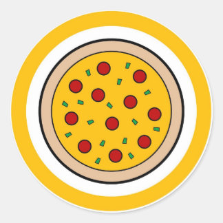 Pizza smaakcirkel sticker labels