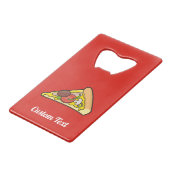 Pizza Snede Creditkaart Flessenopener (Voorkant Gekanteld)