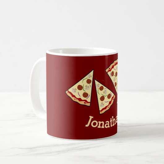 Pizza Sneden Ontwerp Koffiemok (Voorkant links)