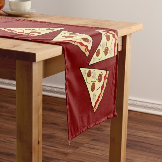 Pizza Sneden Ontwerp Korte Tafelloper (Voorbeeld)