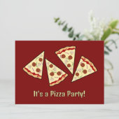 Pizza Sneden Ontwerp uitnodiging (Staand voorkant)