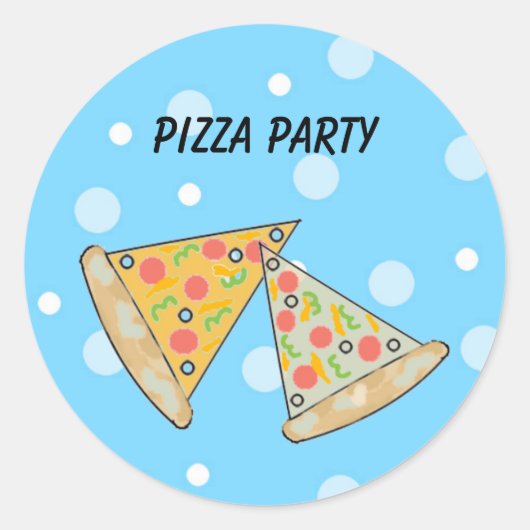 Pizza Sneden Pizza Feest Ronde Sticker (Voorkant)
