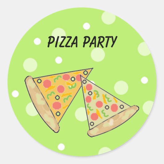 Pizza Sneden Pizza Feest Ronde Sticker (Voorkant)
