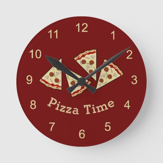 Pizza Sneden Wandklok (Voorkant)