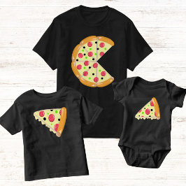 Pizza Snee Father's Day Peuter Zwarte T-Shirt