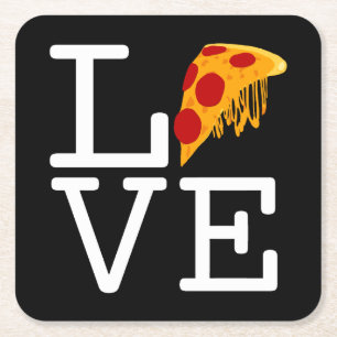 Pizza Snee Love Kartonnen Onderzetters