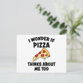 Pizza snee pizza grappige uitdrukking fastfood cad briefkaart (Staand voorkant)