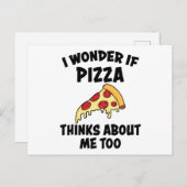 Pizza snee pizza grappige uitdrukking fastfood cad briefkaart (Voorkant / Achterkant)