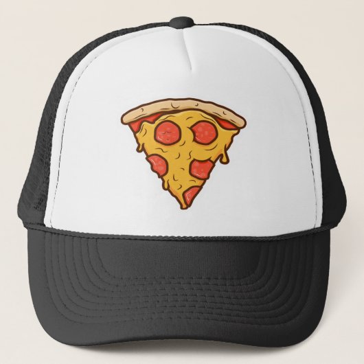pizza, snee, pizzapunt, druipend, pepperoni, vo trucker pet (Voorkant)