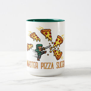 Pizza Snijder Meester Tweekleurige Koffiemok