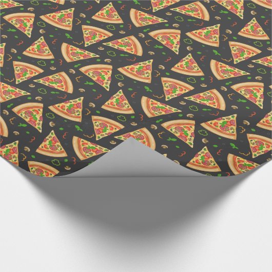 Pizza snijdt achtergrond cadeaupapier (Hoek)