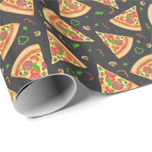 Pizza snijdt achtergrond cadeaupapier