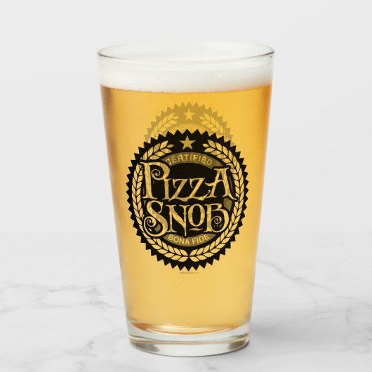 Pizza Snob - grappige pizza liefhebber Glas (Voorkant gevuld)