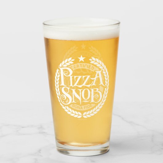 Pizza Snob - grappige pizza liefhebber Glas (Voorkant gevuld)