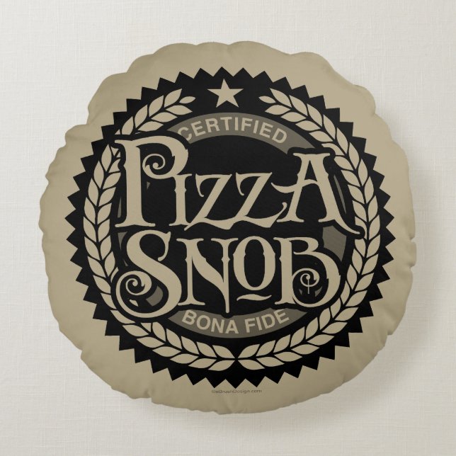 Pizza Snob - grappige pizza liefhebber Rond Kussen (Voorkant)