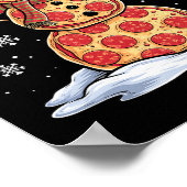 Pizza Snowman - Santa Hat - Kerstfeest Poster (Hoek)