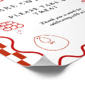 Pizza special delivery baby shower Favor sign Poster (Hoek)